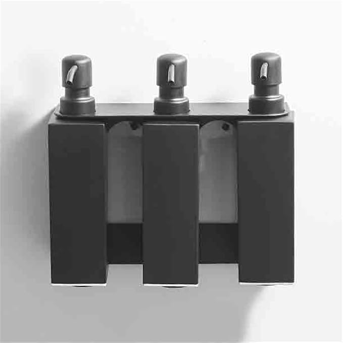 Soap Dispenser Stainless Steel Wall Mounted Soap Dispenser Bathroom Squeeze & Stick Set of 3 Lotion Bottles Wash Dispensers(Silver)
