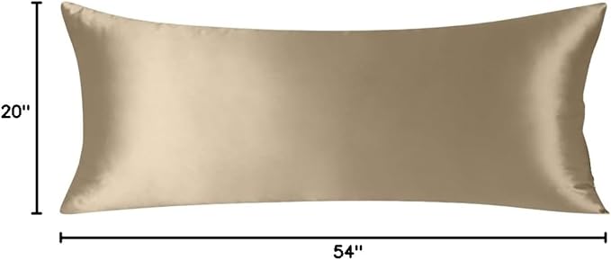 ZIMASILK 100% Pure Mulberry Silk Pillow Cases for Hair and Skin, Soft, Hypoallergenic & Smooth, Both Sides Grade 6A Silk, with Hidden Zipper, Gift for Women Men, 1pc (Body 20"x54", Taupe)