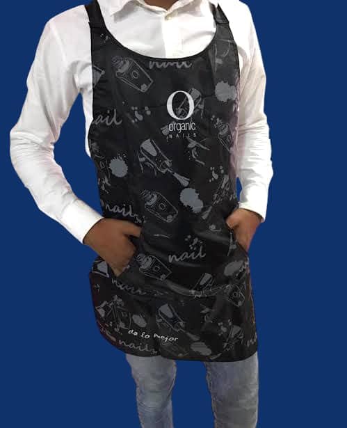 Organic Nails MANDIL Negro Black Apron Permeable Linen