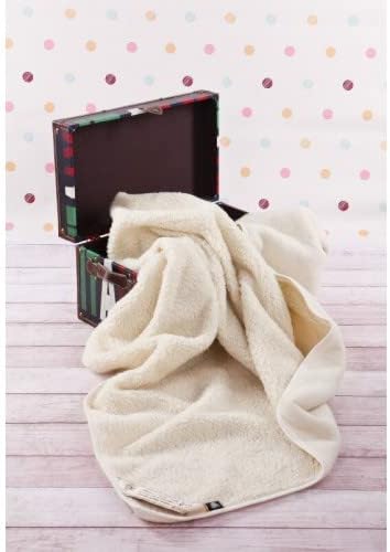 Merino Wool Blanket Throw Bed Natural Bed Blanket (63"x79" - 160x200cm, Ecru)