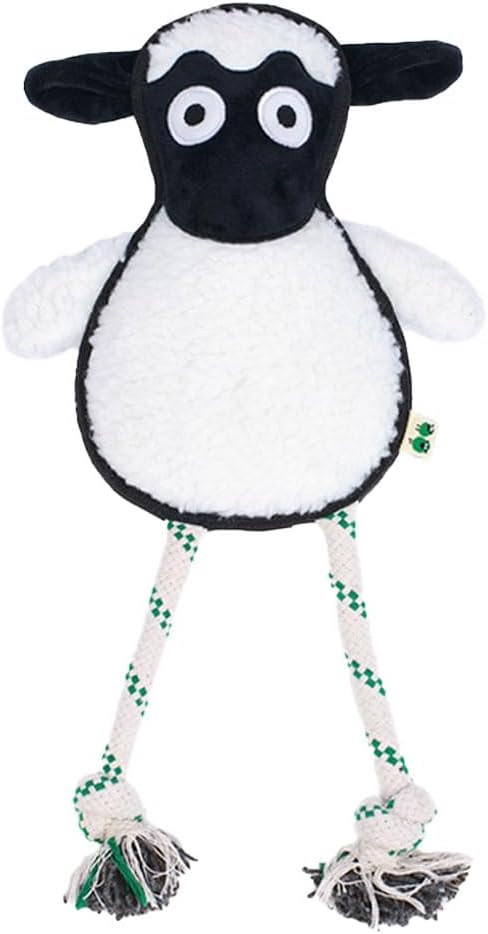 Green Sheep White Sheep Rope Toy for Dogs, Durable Plush Dog Chew Toy with Squeaker, Interactive Pet Toy for Small to Large Dogs, Tough & Recycle Cotton Rope Dog Toys