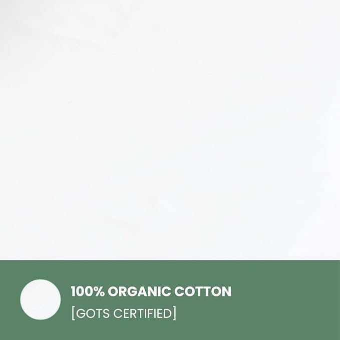 ORGANIC TEXTILES Organic Cotton Bed Sheets Set for Bedroom (Queen Size, White) 350 Thread Count, GOTS Certified, Breathable and Comfortable, Luxurious Soft Feel, All Season Use, Machine Washable