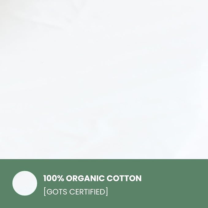 ORGANIC TEXTILES Premium Quality Bed Sheets - Organic Cotton 410 Thread Count - GOTS Certified - Cal King, (4 Pc. Set) - White