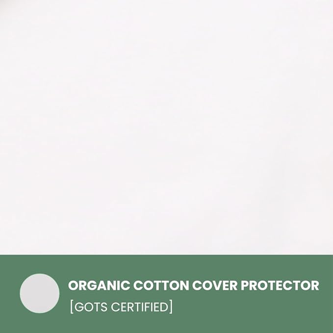 OrganicTextiles DS Latex Pillow with Organic Cotton Cover (Queen Size, Firm) GOTS Certified, Bed Pillow for Sleeping, Neck Pain Relief Help, Head Support, for Side Back Stomach Sleeper