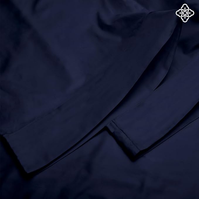 BIOWEAVES 100% Organic Cotton King Pillow Cases 300 Thread Count Soft Sateen Weave GOTS Certified – King Size, Set of 2, Navy Blue
