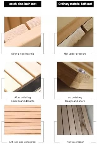 Teak Shower Mat Foldable Luxury Wooden Non-Slip Wood Bath Mat for Bathroom Bathtub Indoor Outdoor,Bamboo Bath Mat with Handle, Non-Slip Shower Caddy, Rectangular Spa Bath Rug, Kitchen Door M