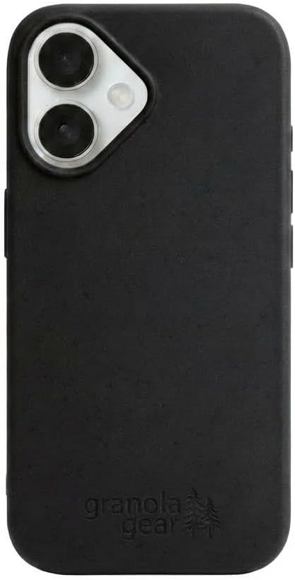 Eco by GranolaGear - Eco-Friendly Phone Case for iPhone 16 - Biodegradable, Compostable, Plastic-Free, Made from Plants - Black Stone