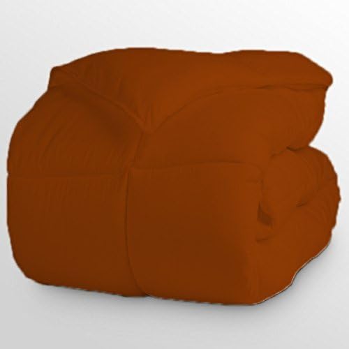 Luxurious and Hypoallergenic 600 Thread Count 1 Piece Down Alternative Comforter 100% Egyptian Cotton Solid (Full/Queen, Brick Red)