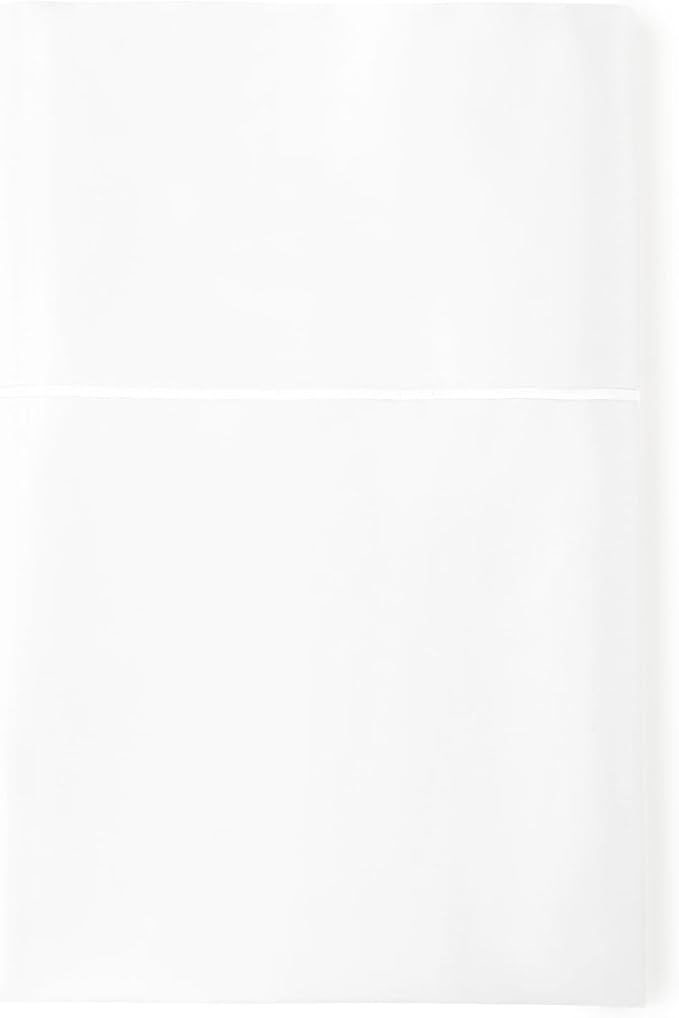 Certified Organic Full Flat Sheet Only - 100% Organic Cotton Top Sheet with Luxurious Soft and Breathable 300 Thread Count Sateen Weave Finish - GOTS & Fairtrade Certified (White, Full)