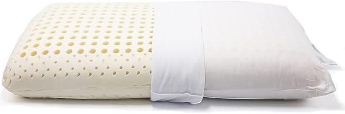 ORGANIC TEXTILES Dunlop Medium Firm Latex Bed Pillow with Organic Cotton Cover - GOTS and GOLS Certified (Standard) - Pack of 2