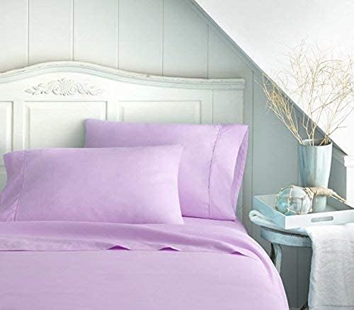ORGANIC TEXTILES Bed Sheets with Organic Cotton, Solid, Queen, 350 Thread Count, 1 Fitted Sheet, 1 Flat Sheet, 2 Pillowcases