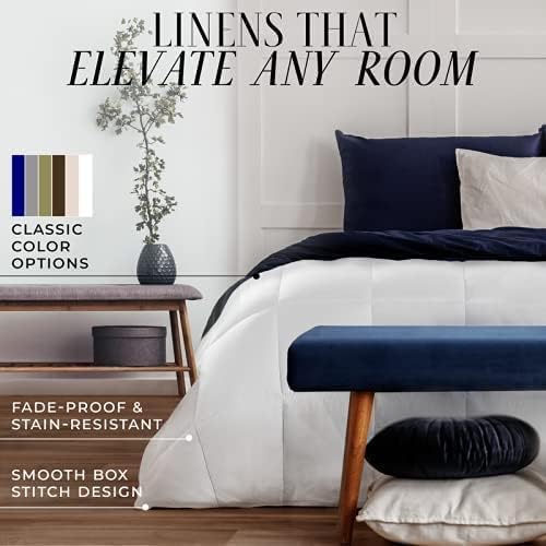 Full/Queen Down Alternative Comforter, All-Season Duvet Insert with Corner Tabs, Box-Stitch, Soft Microfiber, Machine Washable, 89"x89"