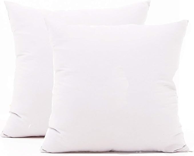 TAOSON Set of 2,100% Cotton Soft Square Decorative Throw Pillow Protector Pillow Covers Sofa Solid Colors Couch Cushion Pillowcases with Hidden Zipper Only Cover No Insert - White 22 x 22 inch