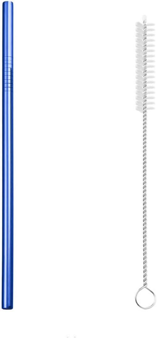 Reusable Metal Straws,10.5" Stainless Steel Straws,Easy to Use(1 PCS,blue)