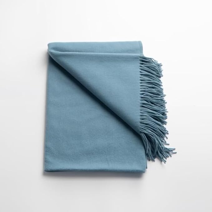 Lincove Pure Cashmere-Merino Wool Blanket - Warm & Soft Throw Blanket - 74"x55" Comfortable and Cozy Throw Blankets for Couch, Sofa, or Chair - Lightweight and Classic Throws - Pastel