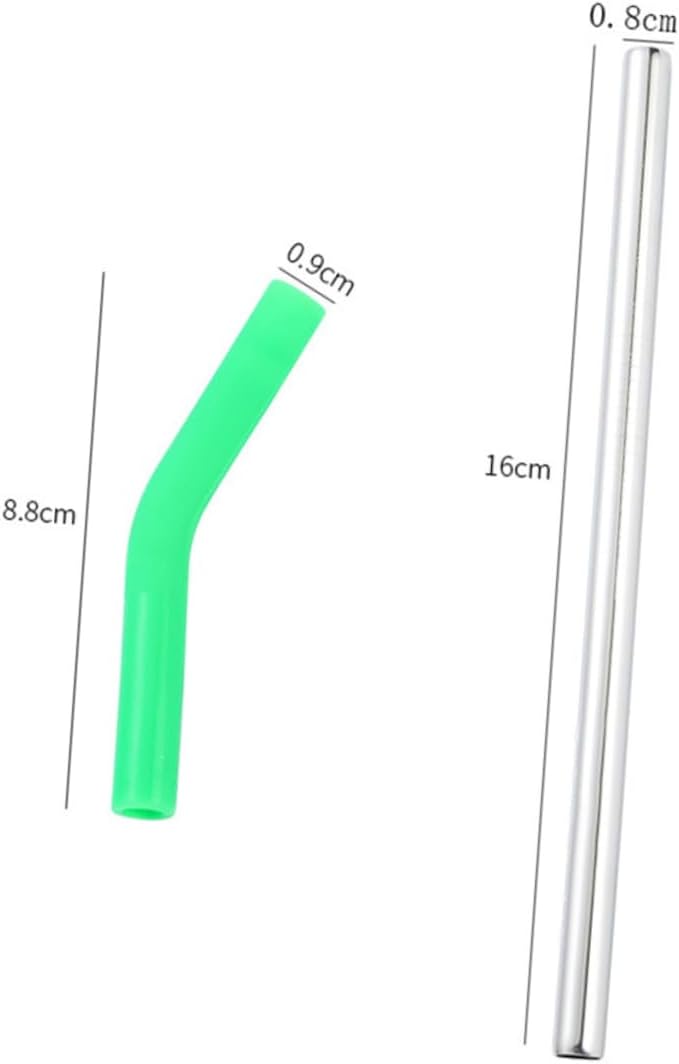 Garneck Reusable Stainless Steel Straws Set with Silicone Sleeves Cleaning Brush Mixed Colors Drinking Straws for Home Office Travel and Outdoor Use