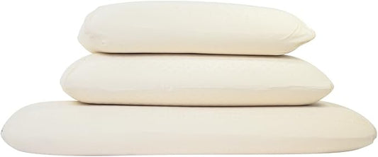 Turmerry Green Natural Bed Pillow - GOLS Certified Organic Rubber Foam Latex Pillows for Sleeping Side, Back, Stomach Sleepers Zippered Organic Cotton Cover - Size King - High Loft - Medium