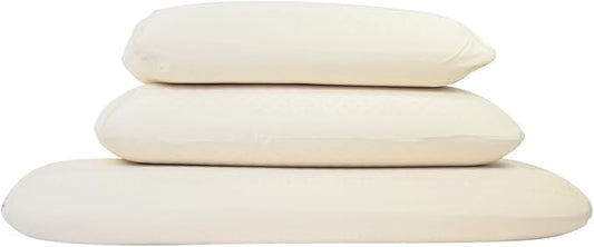 Turmerry Green Natural Bed Pillow - GOLS Certified Organic Rubber Foam Latex Pillows for Sleeping Side, Back, Stomach Sleepers Zippered Organic Cotton Cover - Size Standard - High Loft - Medium