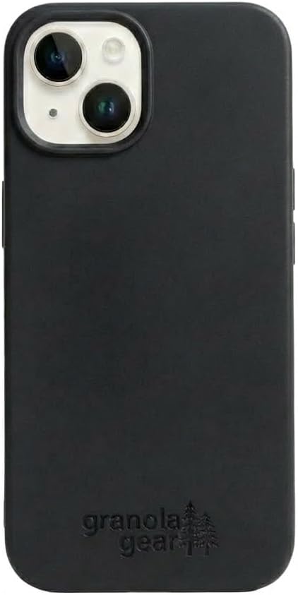 Eco by GranolaGear - Eco-Friendly Phone Case for iPhone 14 - Biodegradable, Compostable, Plastic-Free, Made from Plants - Black Stone