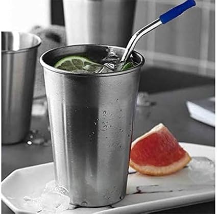 Reusable Stainless Steel Straw Set with Silicone Tips and Travel Case Compatible with Hot Cold Drinks Smoothies Cocktails and Daily Use