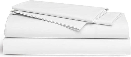 OrganicTextiles Organic Cotton 410 Thread Count Bed Sheets with Pillowcase, GOTS Certified - (Queen, White) - (4 Piece Set)