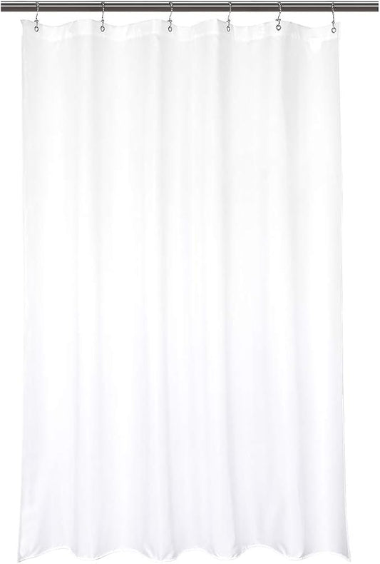 Barossa Design Waterproof Fabric Stall Shower Curtain Liner Microfiber 32" W x 72" H - Hotel Quality, Machine Washable, White Shower Liner for Narrow Bathroom, 32x72
