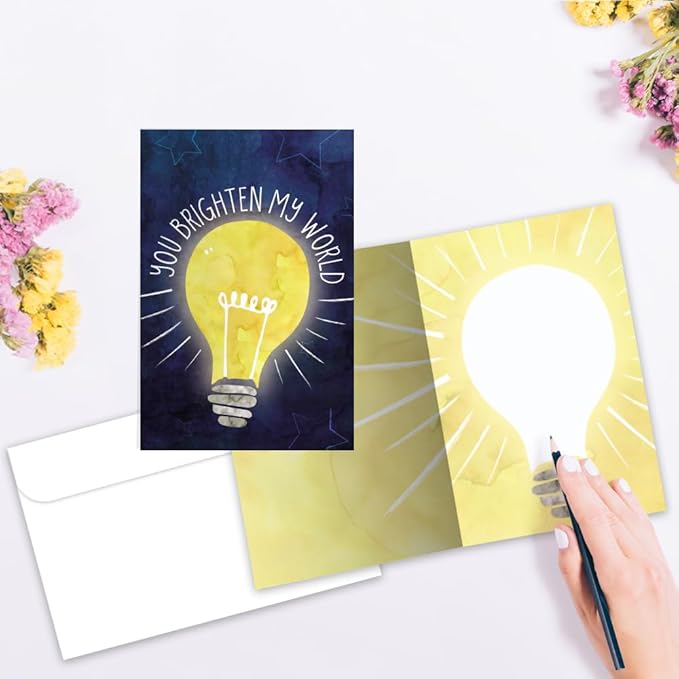 Tree-Free Greetings - All Occasion Cards - Artful Designs - 16 Assorted Cards + White Envelopes - Made in USA - 100% Recycled Paper - 4 x 6 - Brighten (FP54257)