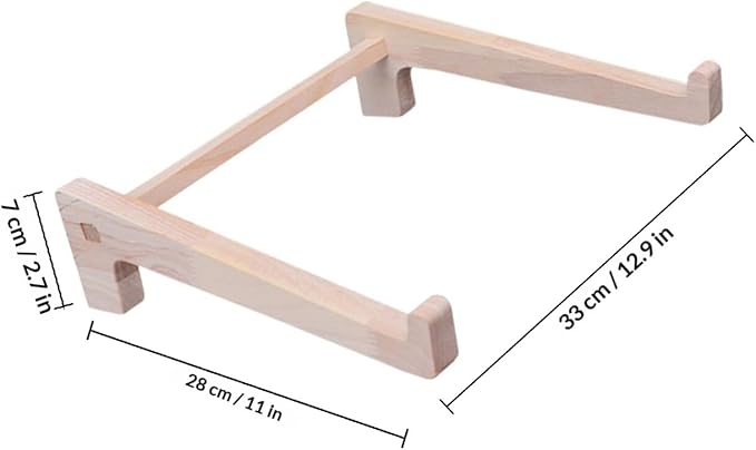 Wood Laptop Stand and Tablet Support Holder for Office Use, Large Portable Rubberwood Laptop Riser Compatible with 14.8-17.6 Inch Devices, Stable Desktop Organizer for Home