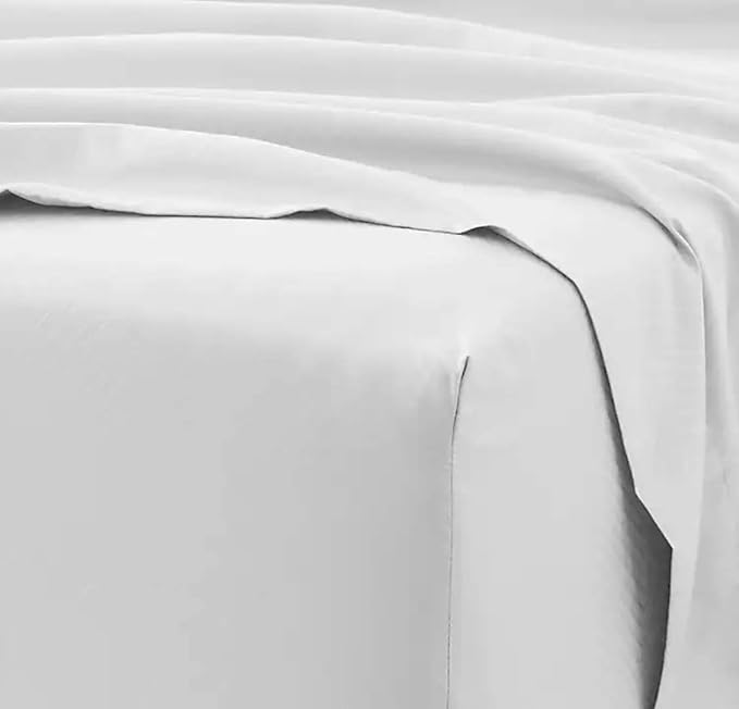 Femini Fashion 100% Organic Cotton Bed Sheets 800-Thread-Count, 16-Inch Deep-Pocket, Luxury Breathable Crisp 4-Piece Bed Sheet Set (1 Flat Sheet, 1 Fitted Sheet, 2 Pillowcases) - Full, White