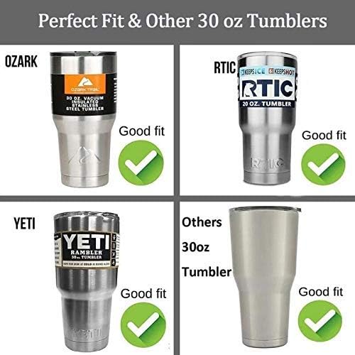 ZYTC Reusable Drinking Straws, Replacement Straws for 20-30oz Yeti Tumblers | Tritan meterial , Set of 8 with 2 Cleaning Brushes