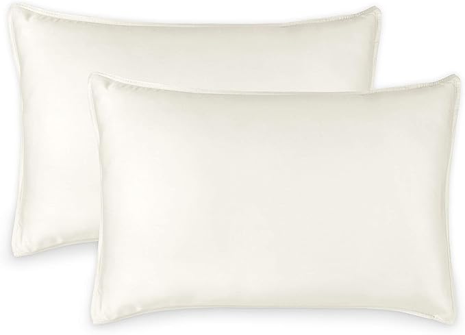 King Pillowcases by Pure Bamboo, Genuine 100% Organic Viscose Derived from Bamboo, Luxuriously Soft & Cooling, Double Stitching, Envelope Closure (2 King Pillowcases, Ivory)