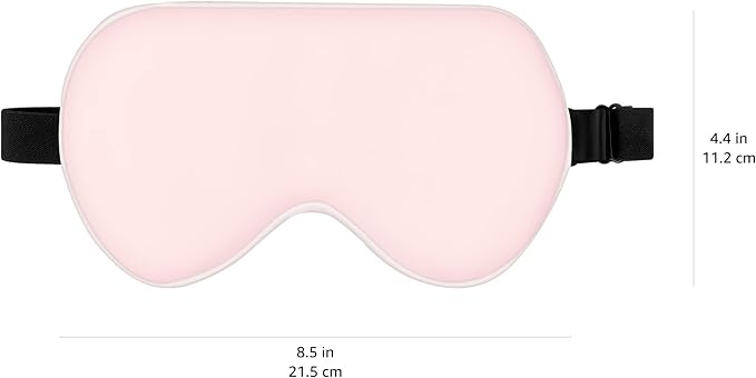 Amazon Basics Genuine Natural Mulberry Silk Curved Sleep Eye Mask with Adjustable Strap, One Size, Pink