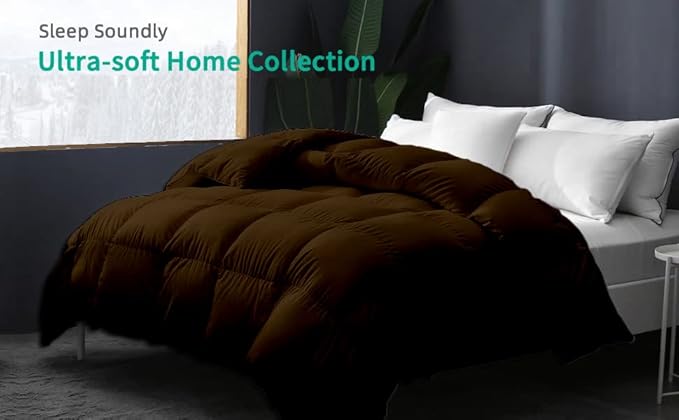 9.8 NEWTON Eco Friendly Super King Size Down Alternative Comforter, 108 x 98 Inches 1000-TC Brown Color Duvet Insert with All Side Corner Tebs 100% Cotton Downproof Cover, Fluffy Fluffy