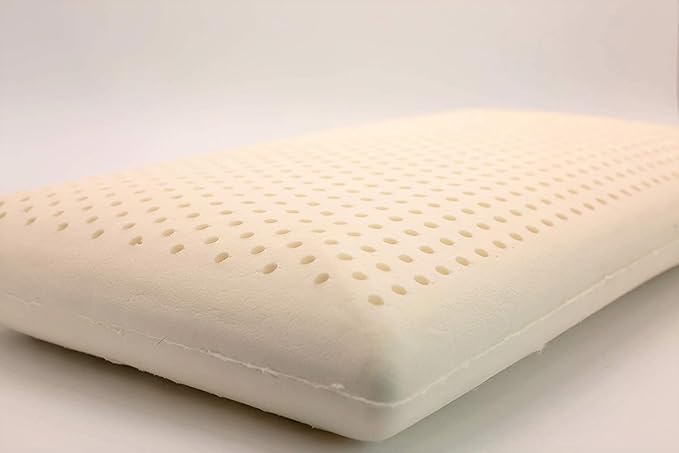 OrganicTextiles All Natural Low Profile Low Height Latex Pillow (Standard Size, Firm), with GOTS Certified Organic Cotton Covering