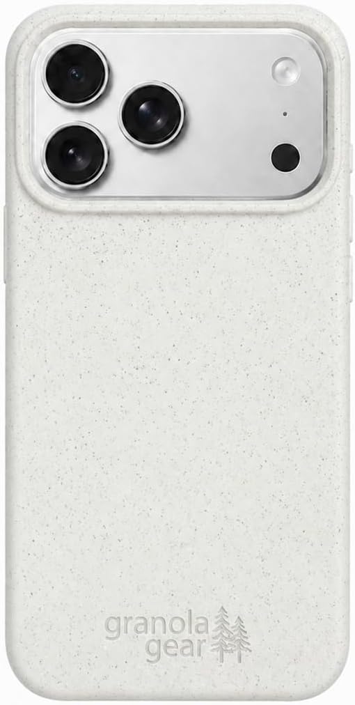 Eco by GranolaGear - Eco-Friendly Phone Case for iPhone 17 Pro Max - Biodegradable, Compostable, Plastic-Free, Made from Plants - Alpine Snow