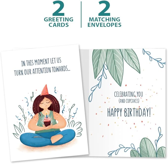 Tree-Free Greetings - Birthday Cards - Artful Designs - 2 Cards + Matching Envelopes - Made in USA - 100% Recycled Paper - 5"x7" - In This Moment (GT65340)