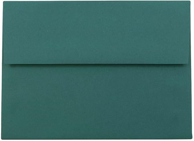 JAM PAPER Blank Greeting Cards Set with Envelopes - A2-4 3/8 x 5 3/4 - Teal - 25/Pack