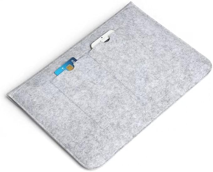 Felt Laptop Bag Laptop Sleeve Tablet Case Ultra Slim Business Carrying Case Protective Bag Compatible with Apple MacBook Dell HP Microsoft Notebook (Light Gray, 13-inch)