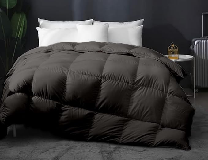 Eco Friendly Comforter King Size Comforter, Soft Dark Gray Comforter, Down Alternative Comforter King Size Cooling Bed Comforter, Fluffy Dark Gray Home Bedding King/Cal-King - 92"x102"