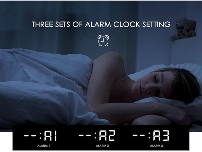 Wooden LED Alarm Clock Temperature Sounds Control LED Display Electronic Desktop Digital Table Clocks