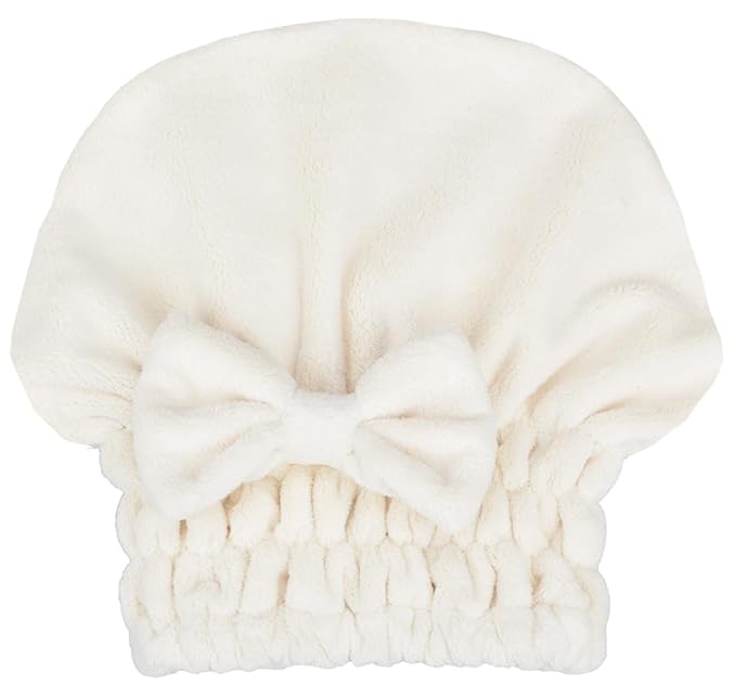 Microfiber Hair Drying Towels Head wrap with Bow-Knot Shower Cap Hair Turban hairWrap Bath Cap for Curly Long & Wet Hair Gift for Women
