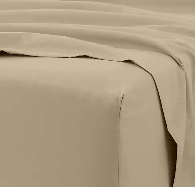 Femini Fashion 100% Organic Cotton Bed Sheets 800-Thread-Count, 16-Inch Deep-Pocket, Luxury Breathable Crisp 4-Piece Bed Sheet Set (1 Flat Sheet, 1 Fitted Sheet, 2 Pillowcases) - Cal-King, Taupe