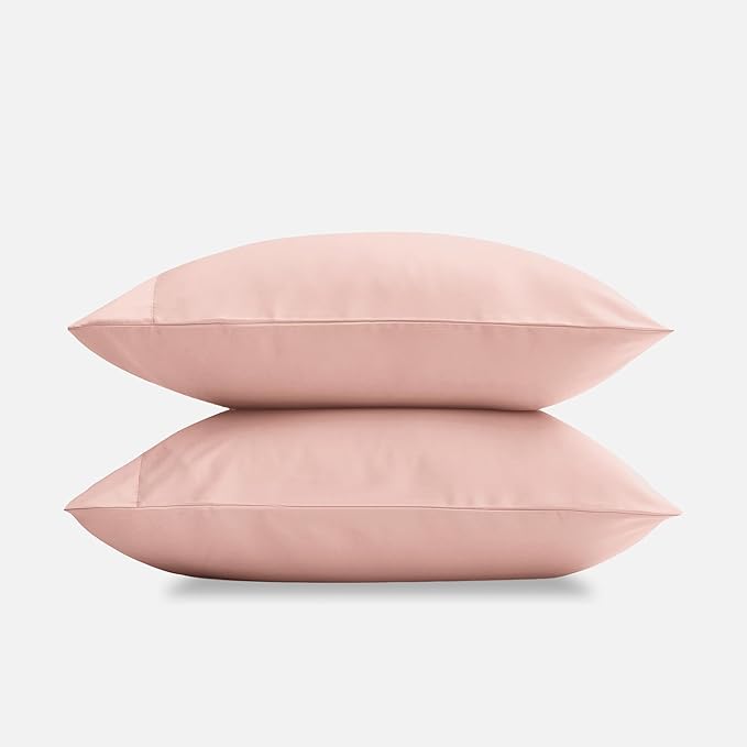 DOZ Pillowcase Set, 100% Viscose derived from Bamboo, Organically Grown, Buttery Soft, Silky, Breathable, Cooling, Oeko-TEX, High GSM, 2-Pack, Envelope Closure (Queen, Blush)