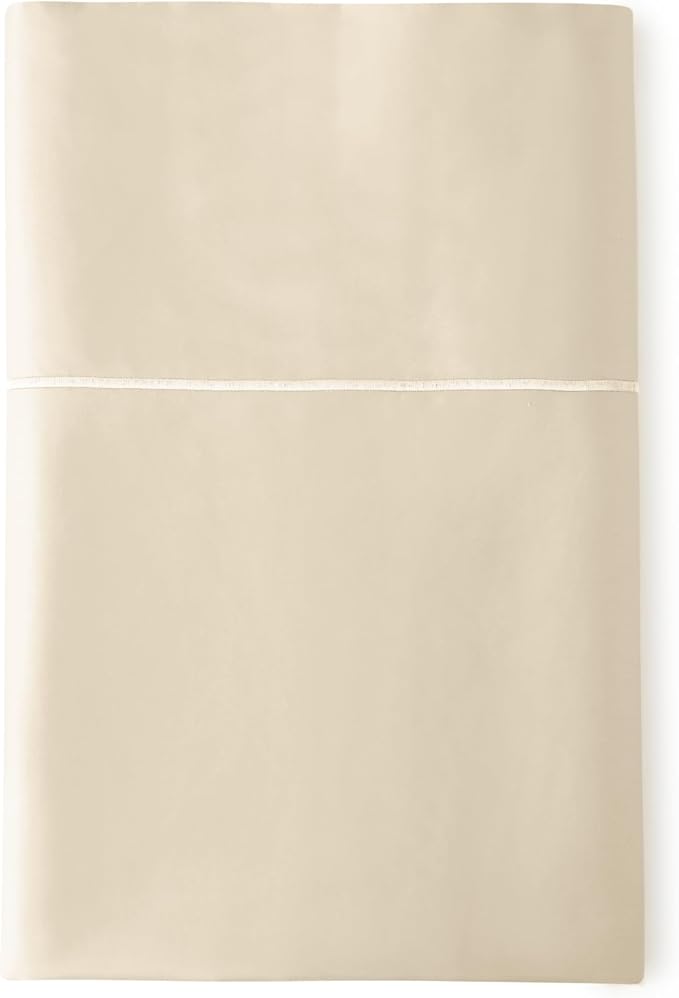 Certified Organic Twin Flat Sheet Only - 100% Organic Cotton Top Sheet with Luxurious Soft and Breathable 300 Thread Count Sateen Weave Finish - GOTS & Fairtrade Certified (Dune, Twin)