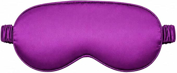 Blissy Silk Sleep Mask - Eye Sleeping Mask for Women & Men for Total Blackout - 100% Pure Mulberry Silk, 22 Momme 6a Fibers - Blindfold Sleep Mask Side Sleeper Eye Cover (Royal Purple)