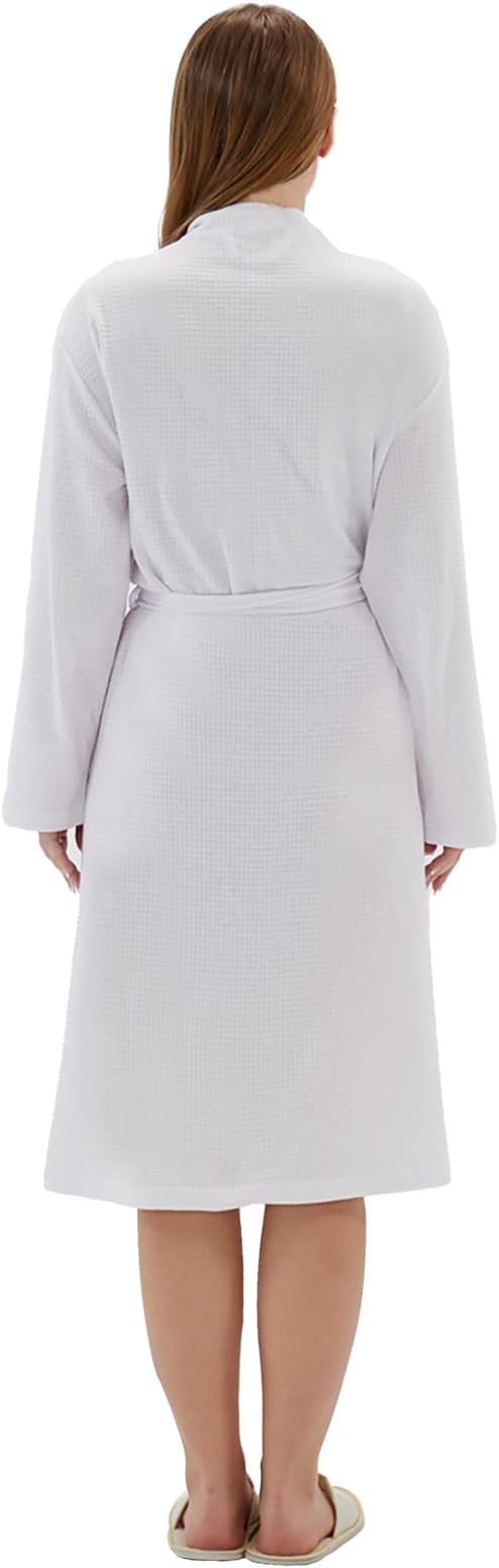 Women's Robes Luxury cotton Lightweight Summer Long Plus Size BathRobes for Women Soft Kimono Spa Knit Waffle Robes