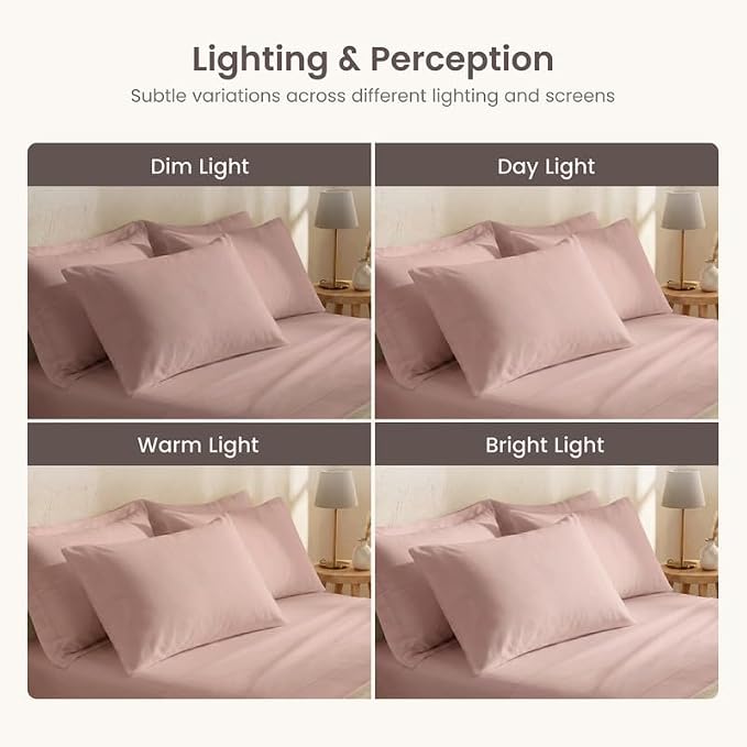 Bioweaves 100% Organic Cotton Envelope Pillow Cases 300 Thread Count Soft Sateen Weave GOTS Certified – 20 X 27, Set of 2, Dusty Rose