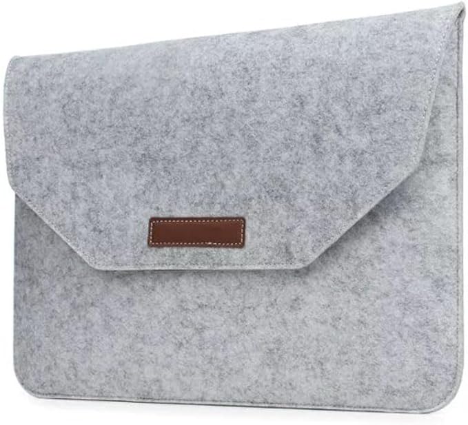 Felt Laptop Bag Laptop Sleeve Tablet Case Ultra Slim Business Carrying Case Protective Bag Compatible with Apple MacBook Dell HP Microsoft Notebook (Light Gray, 13-inch)