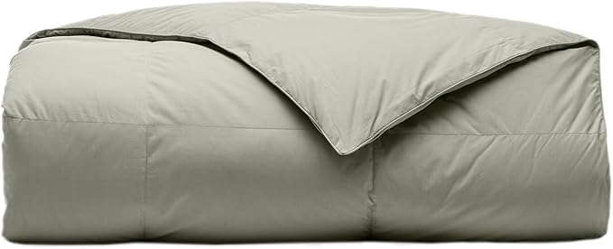 BOLL & BRANCH Percale Quilted Down Alternative Comforter - Full/Queen, Sageleaf - Duvet Insert and Cover in One Layer - All-Season, Luxury Organic Cotton, Hypoallergenic Primaloft - 1 Comforter