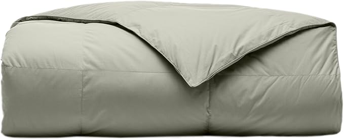 BOLL & BRANCH Percale Quilted Down Alternative Comforter - King/Cal King, Sageleaf - Duvet Insert and Cover in One Layer - All-Season, Luxury Organic Cotton, Hypoallergenic Primaloft - 1 Comforter